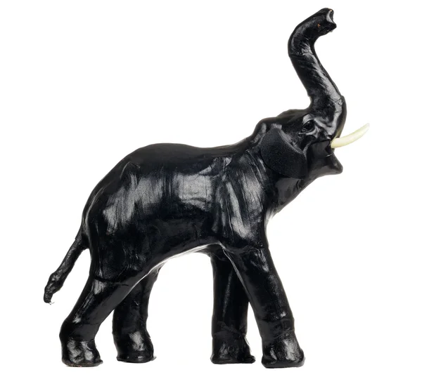 Elefantenfigur aus schwarzem Leder — Stockfoto