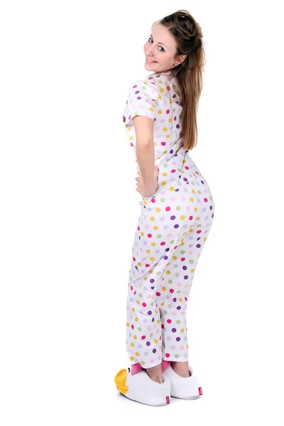 Fiatal nő pizsamában — Stock Fotó