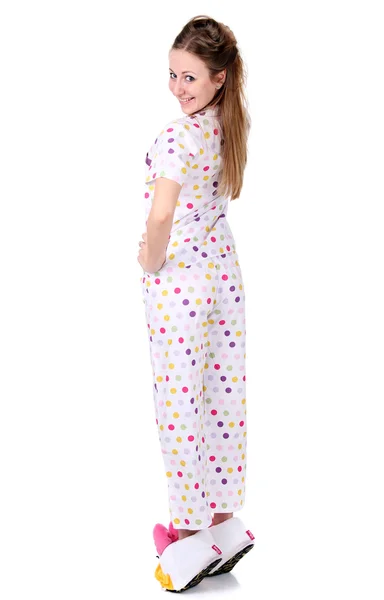 Junge Frau im Pyjama — Stockfoto