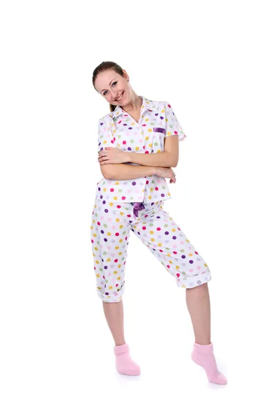Mujer joven en pijama — Foto de Stock