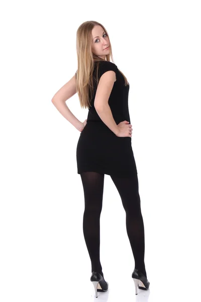 黒のドレスを着た若い女性 — ストック写真