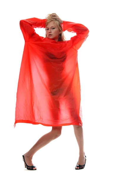 Sexy žena v červené barvě — Stock fotografie