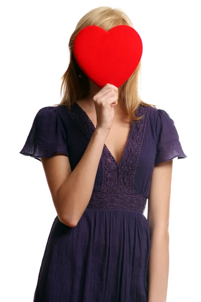 Red heart - face off — Stock Photo, Image