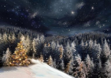 Xmas landscape clipart