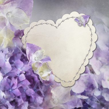 Hydrangea card clipart