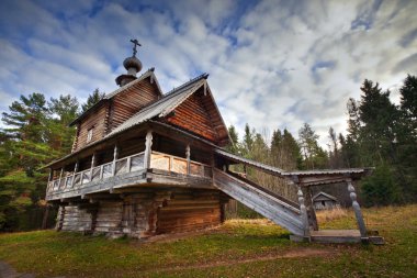 Ancient wooden church clipart