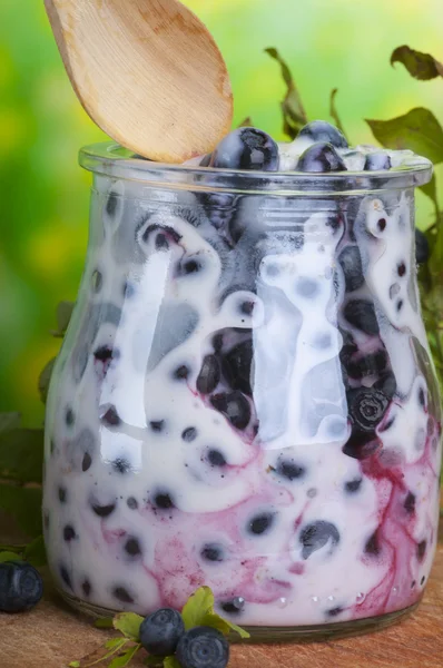 Borůvkový jogurt — Stock fotografie
