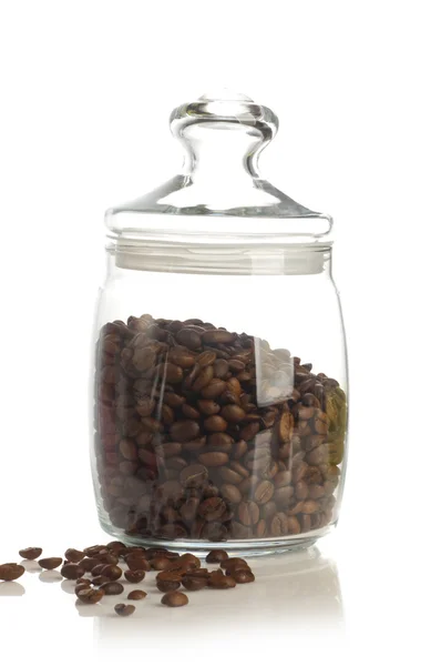 咖啡豆在罐子里 — 图库照片