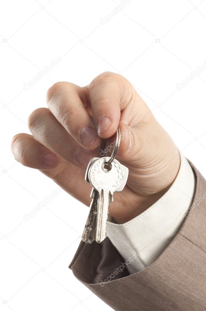 Key in businessman's hands