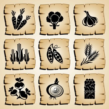 Icons vegetables clipart