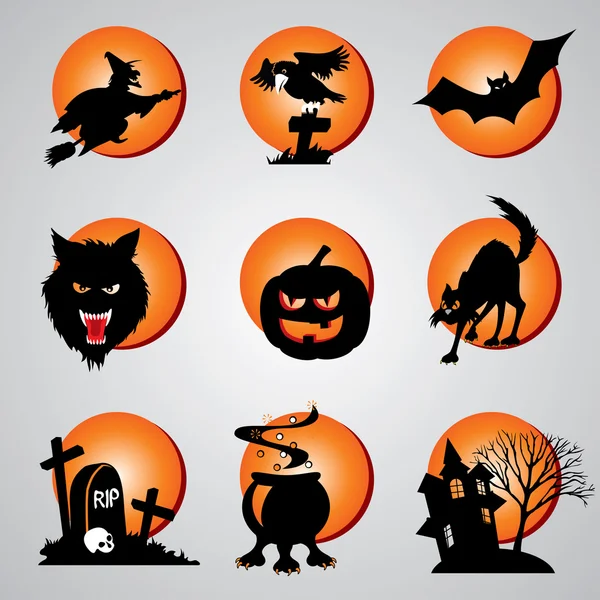 Icons halloween — Stock Vector