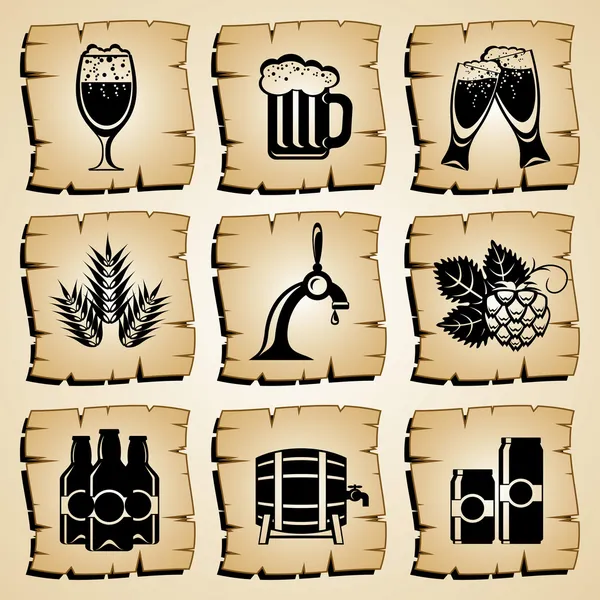 Icone di birra — Vettoriale Stock