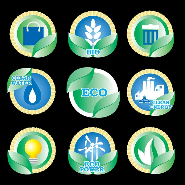 Eco ikony — Stockový vektor