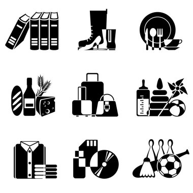 Supermarket icons clipart