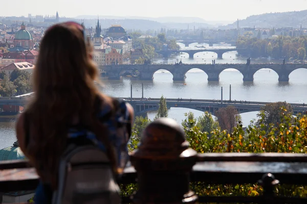 Vista na Ponte Charles e rio Vltava — Fotografia de Stock