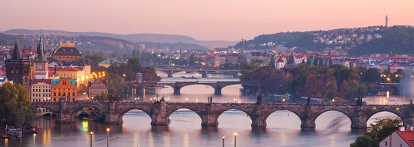 Widok charles most i vltava rzeka — Zdjęcie stockowe