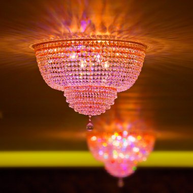 Elegant crystal chandeliers clipart