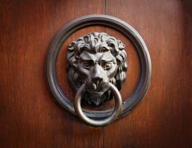 Lion Head Door Knocker clipart