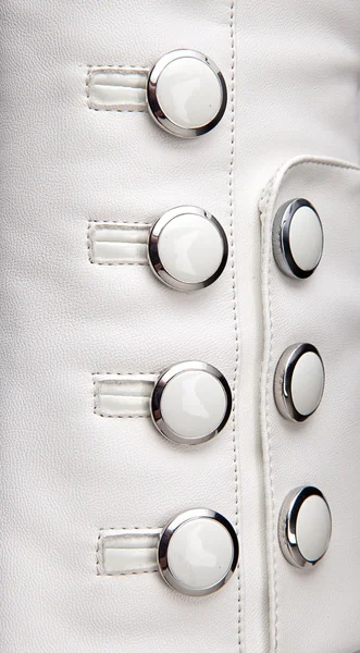 White Leather with buttons — Stock Photo, Image