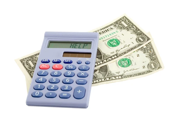 Calculator dollars help — Stock Photo, Image