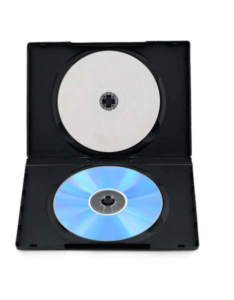 DVD disk krabice prázdná víkem — Stock fotografie