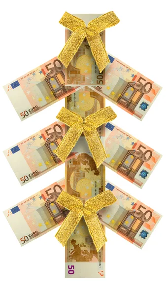 Träd gjort av euro pengar närvarande — Stockfoto
