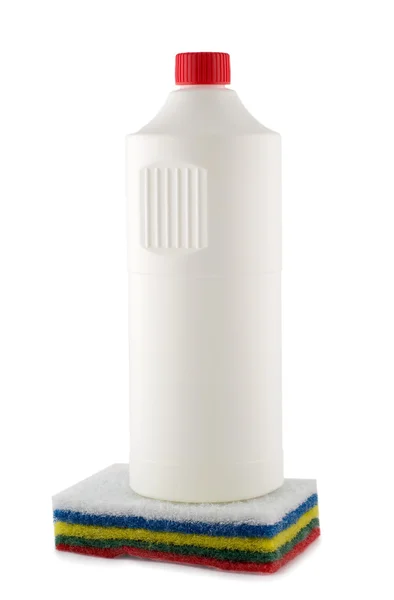 Butelki z tworzyw sztucznych, zestaw do czyszczenia — Zdjęcie stockowe