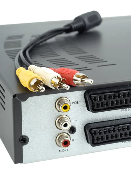 Input-aansluitingen met kabel — Stockfoto