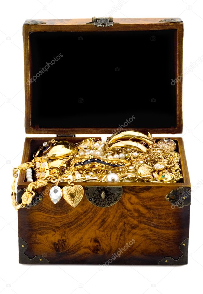 Treasure chest isolated on white background