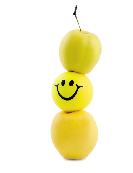 Balans bantning apple leende — Stockfoto