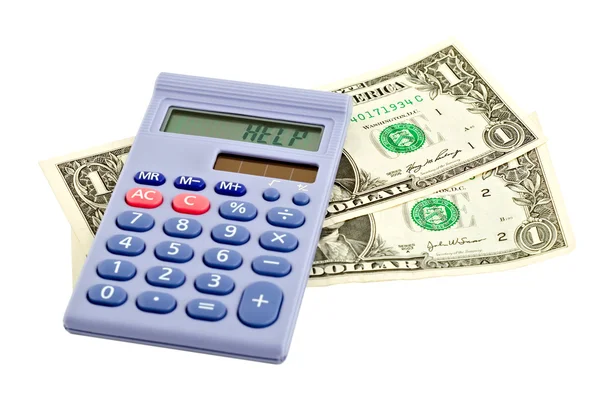Calculator op dollar — Stockfoto