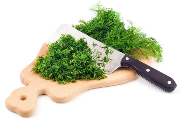 Dill on a cutting board — Stock Photo, Image
