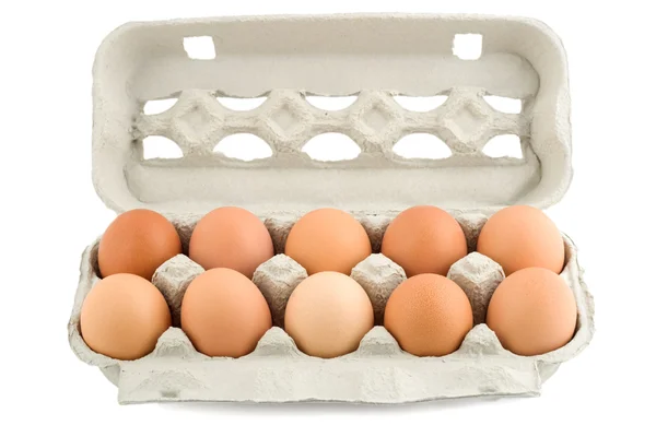 Huevos en estuche protector en primer plano — Foto de Stock