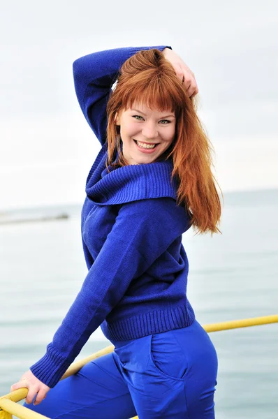 Cheerful redheaded girl — Stock Photo, Image