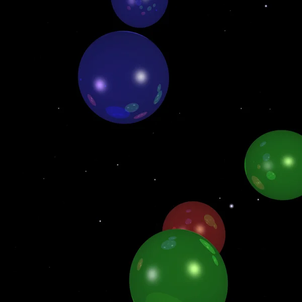 Esferas transparentes contra o céu estelar — Fotografia de Stock