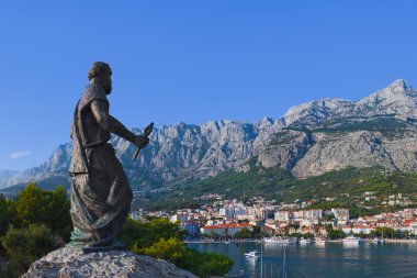 Statue of St. Peter at Makarska, Croatia clipart