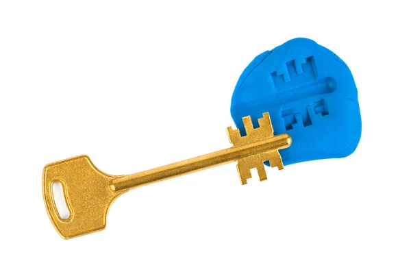 Impressão chave - conceito de segurança — Fotografia de Stock