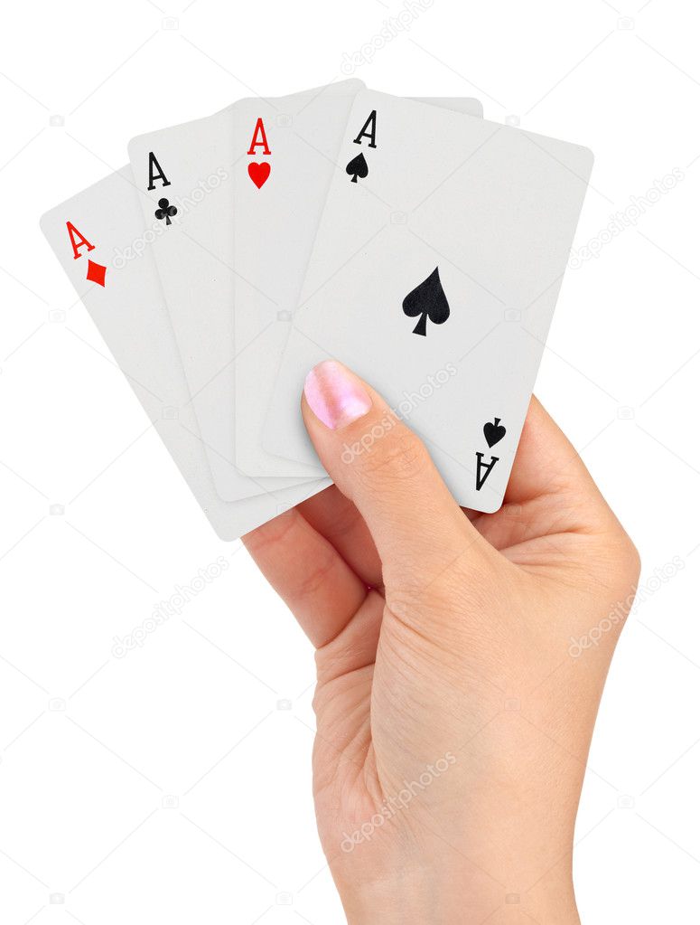 Playing cards in hand