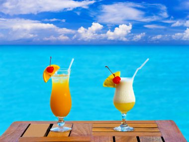 Two cocktails on table clipart