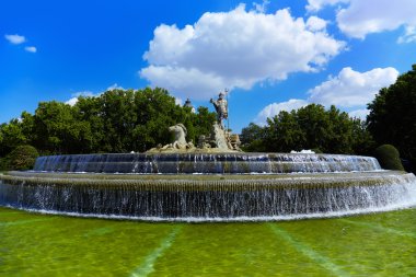 The fountain of Neptune in Madrid, Spain clipart