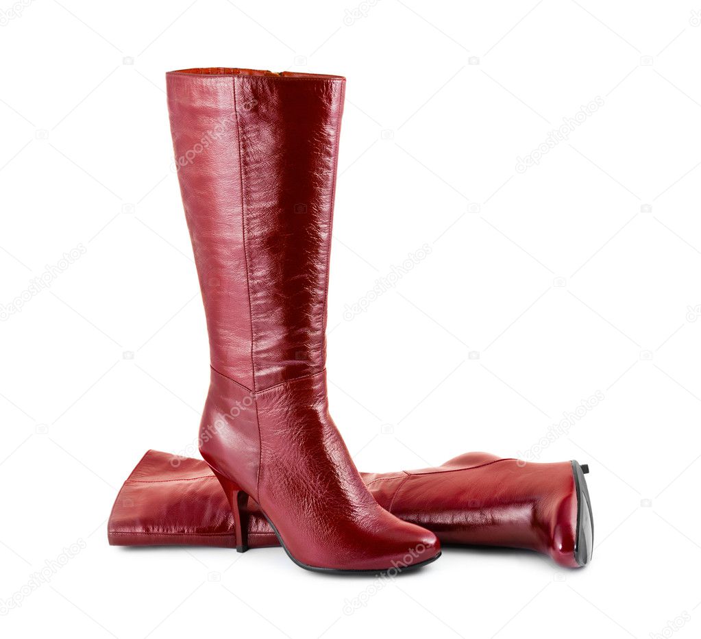 Red woman boots
