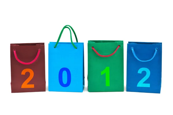 stock image Shopping bags and numbers 2012