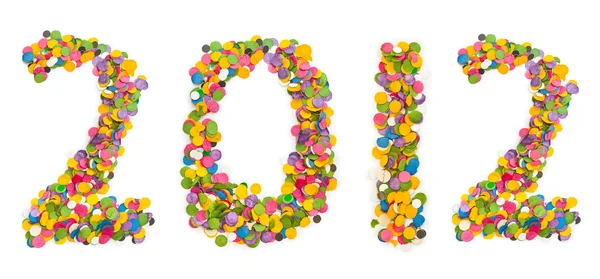 2012 made of confetti — Stock Photo, Image