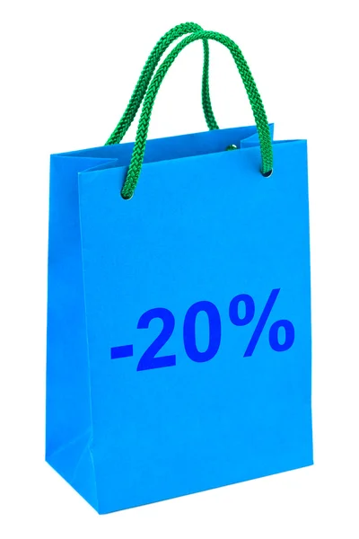 Shopping bag 20 percent — Stock Photo, Image