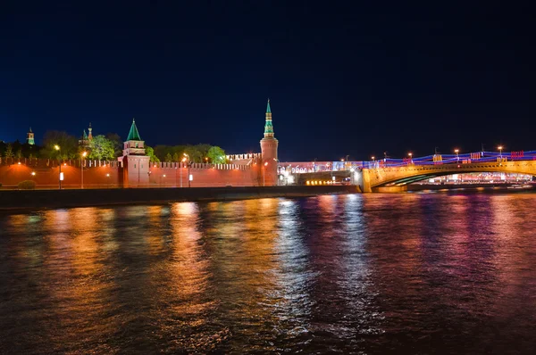 Κρεμλίνο στη Μόσχα τη νύχτα — Φωτογραφία Αρχείου
