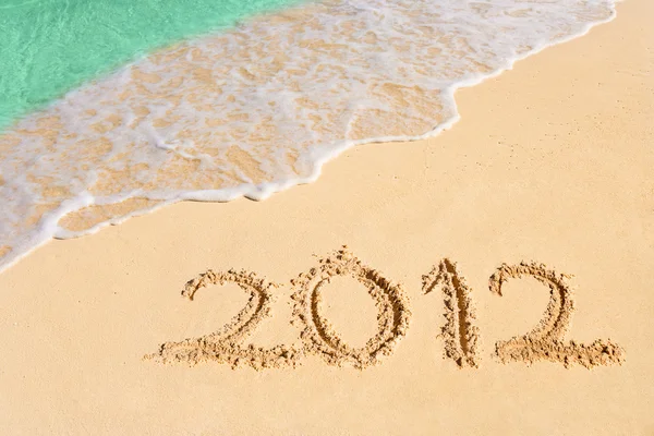 Numbers 2012 on beach — Stock Photo, Image