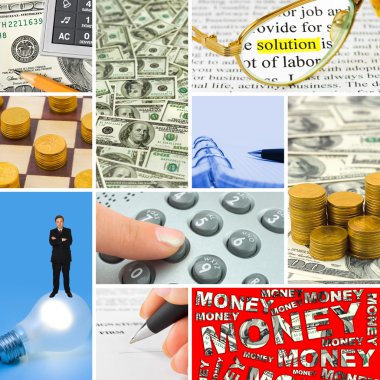 Collage of business images clipart