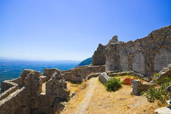 遗址的旧堡在 mystras，希腊 — 图库照片