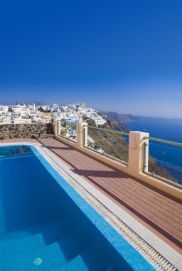 Santorini görünümü - Yunanistan