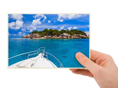 Beach photography in hand clipart